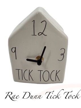 RAE DUNN Tick Tock Battery Operated Clock ~ Great addition to your Rae Dunn